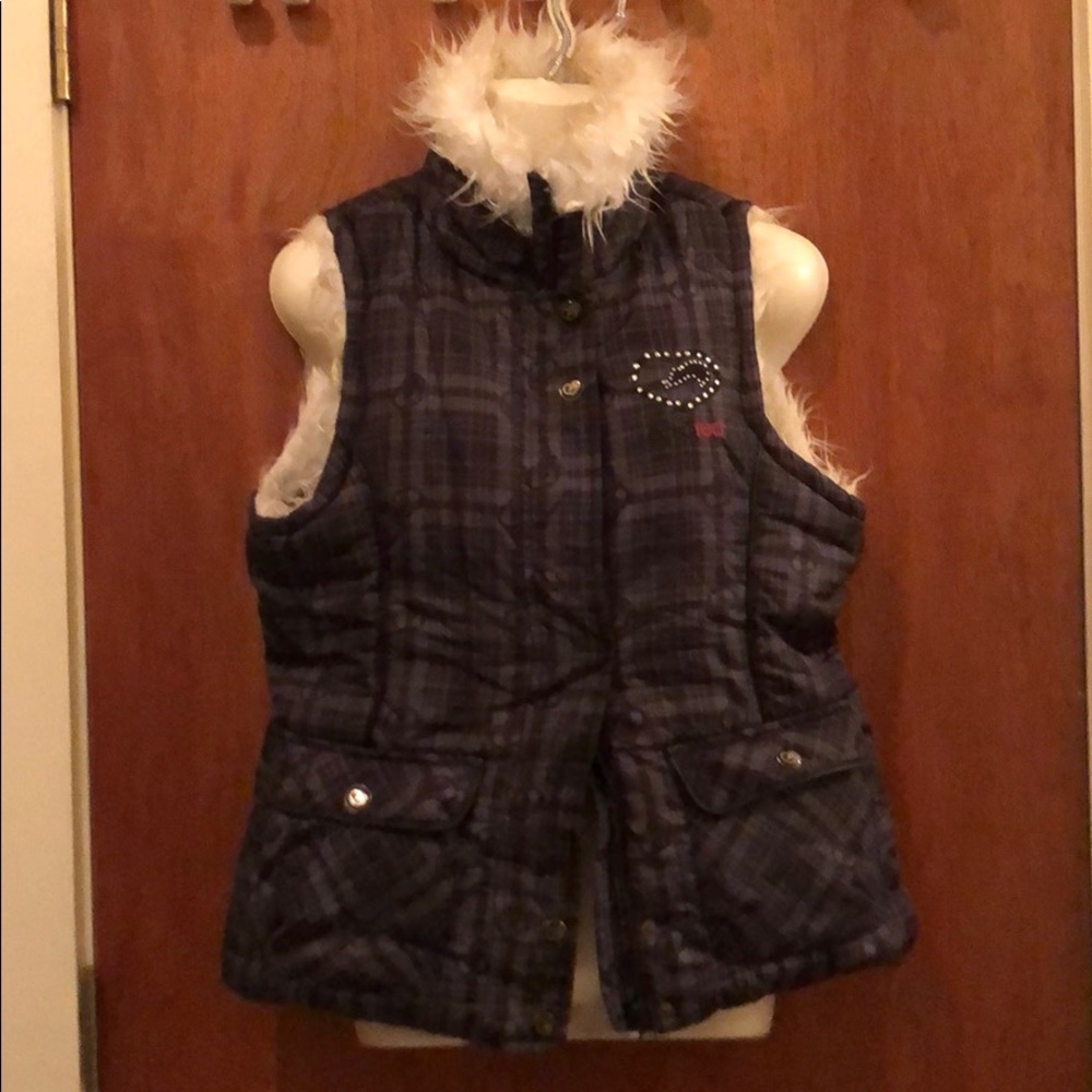Like new EcokRed vest with fur size med